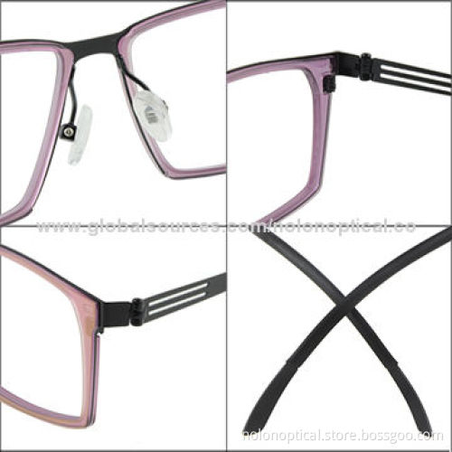 Blue Nylon Optical Frame with Brown Metal Temple